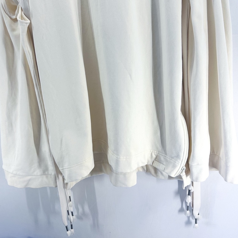 Puma X Rihanna Cream Oversized Lace up Long Sleeve Sweatshirt Mini Dress XS - Picture 4 of 10